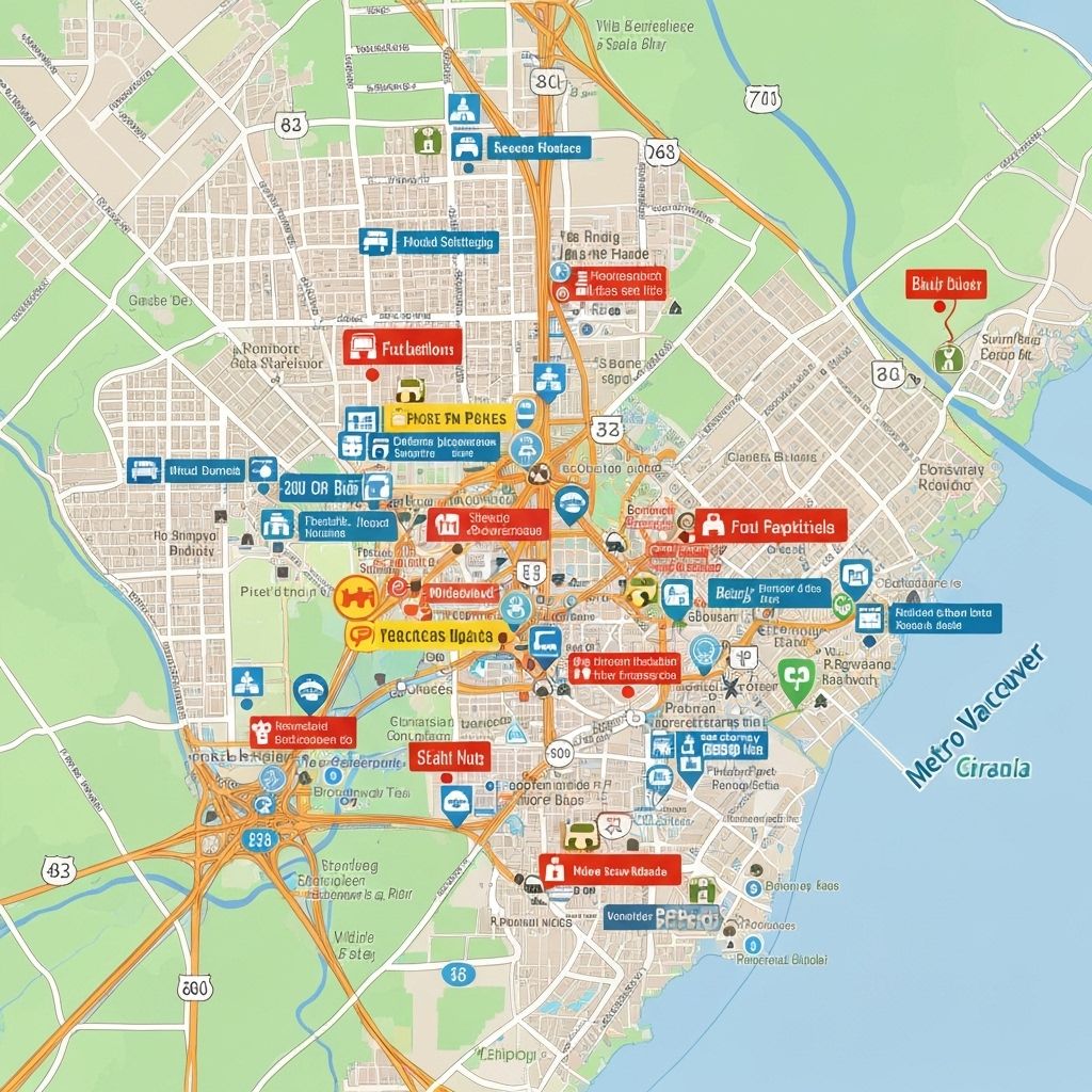 Service areas in Metro Vancouver